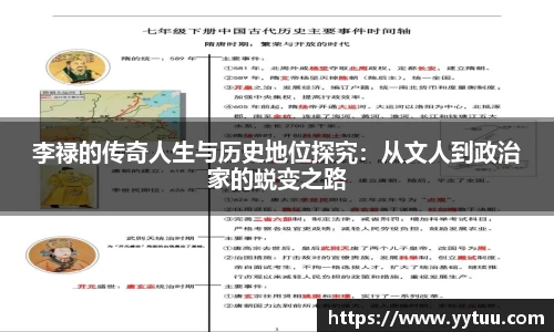 beat365李禄的传奇人生与历史地位探究：从文人到政治家的蜕变之路